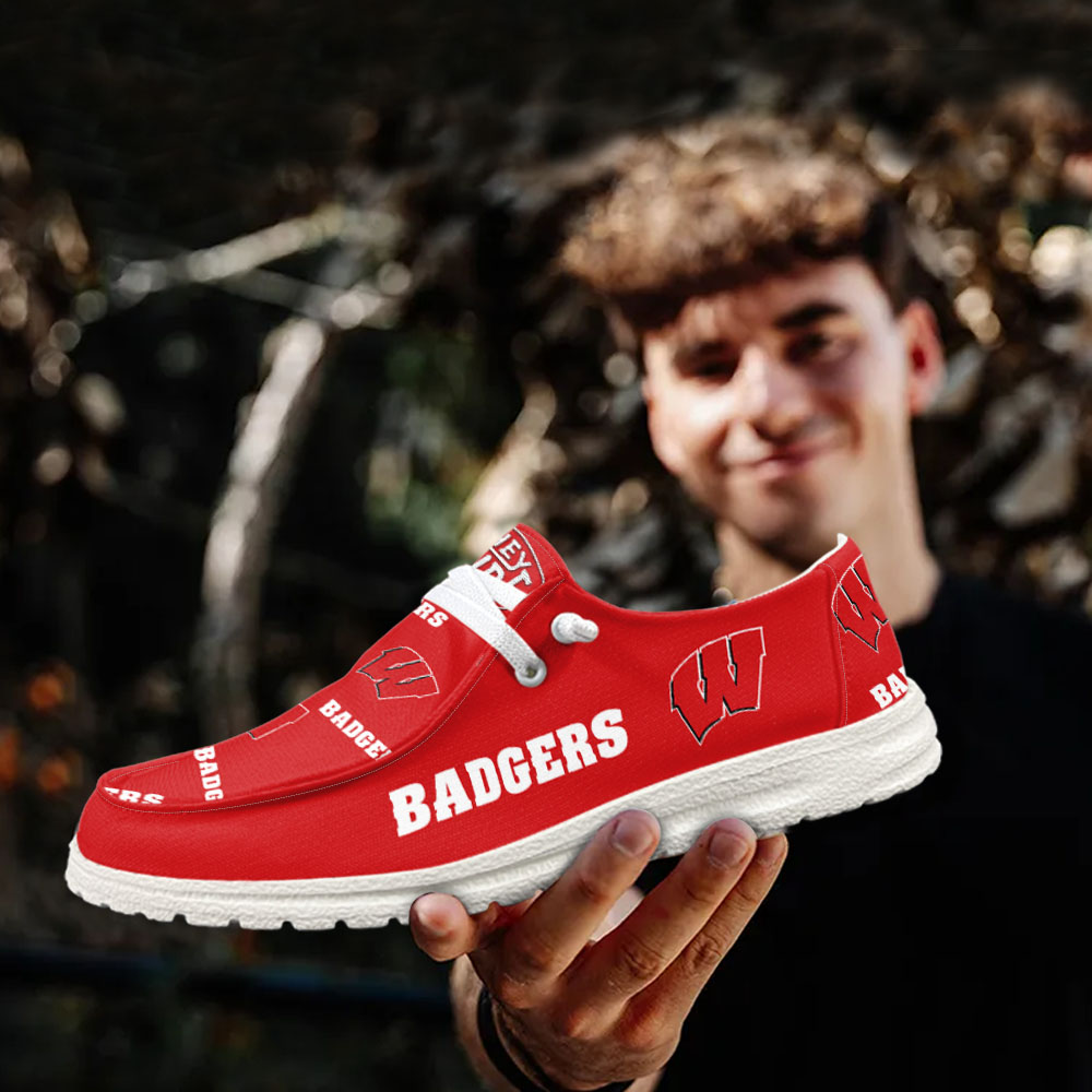 Wisconsin Badgers NCAA Personalized Hey Dude Shoes For Men And Women ST13006
