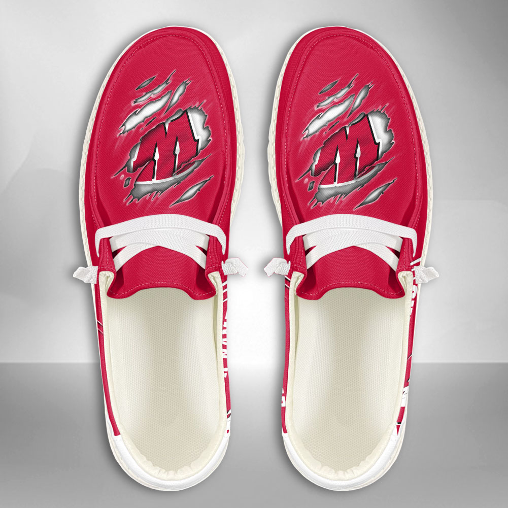 Wisconsin Badgers NCAA Personalized Hey Dude Shoes For Men And Women ST13321