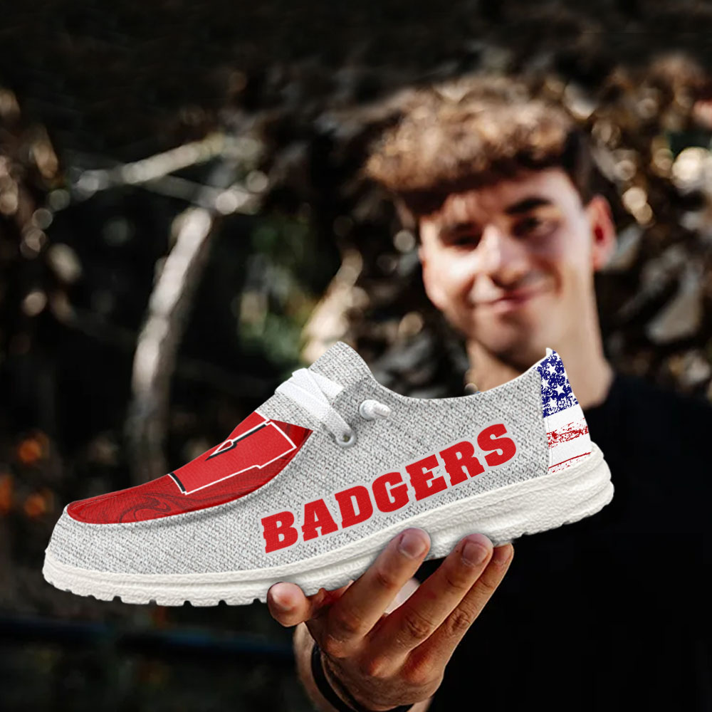 Wisconsin Badgers NCAA Personalized Hey Dude Shoes For Men And Women ST13437