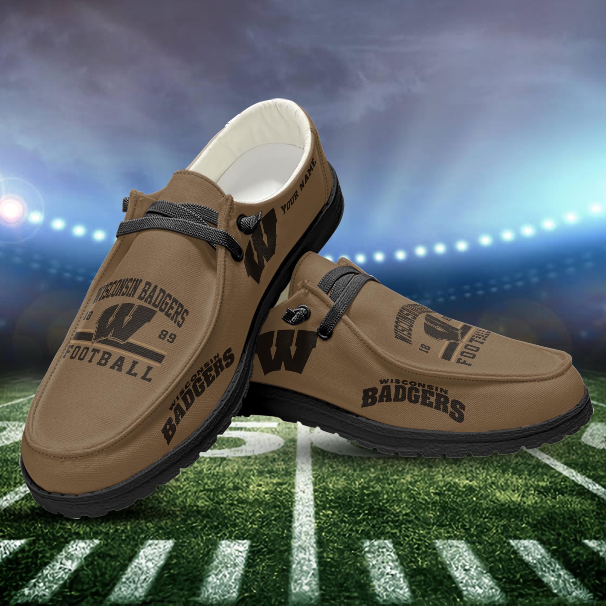 Wisconsin Badgers NCAA Personalized Hey Dude Shoes For Men And Women ST13979