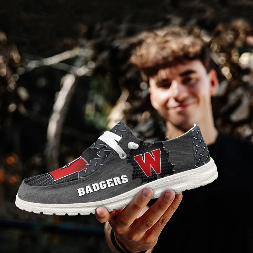 Wisconsin Badgers NCAA Personalized Hey Dude Shoes For Men And Women ST14094