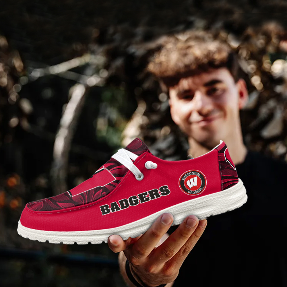 Wisconsin Badgers NCAA Personalized Hey Dude Shoes For Men And Women ST14472