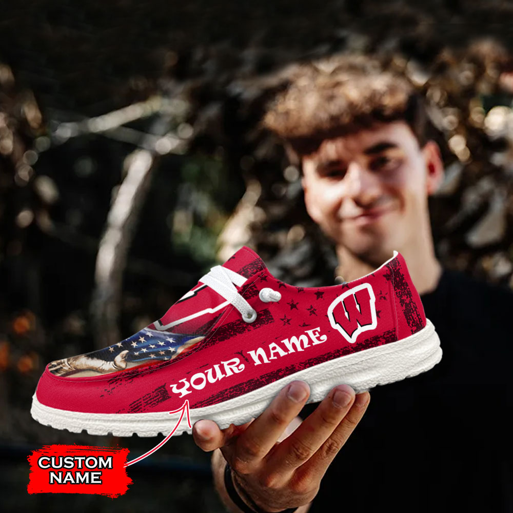 Wisconsin Badgers NCAA Personalized Hey Dude Shoes For Men And Women ST14499
