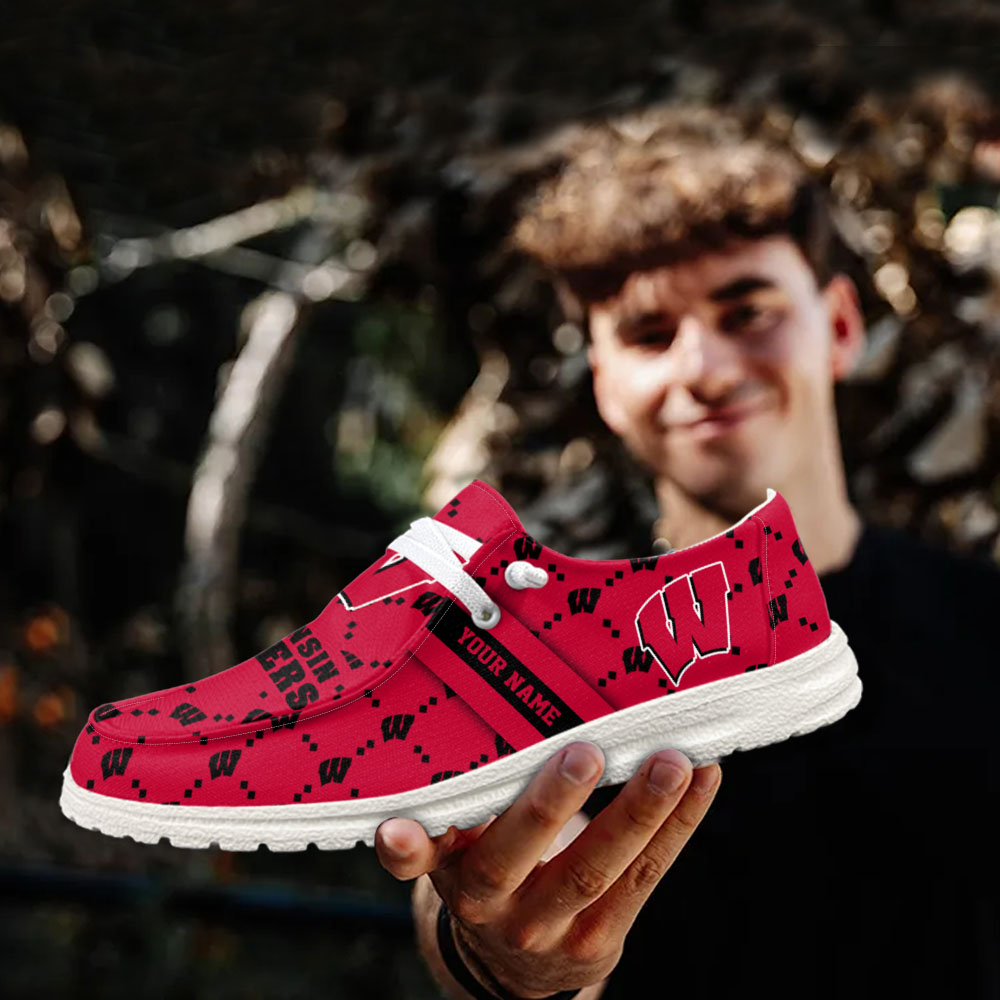 Wisconsin Badgers Personalized Hey Dude Shoes For Men And Women ST10490