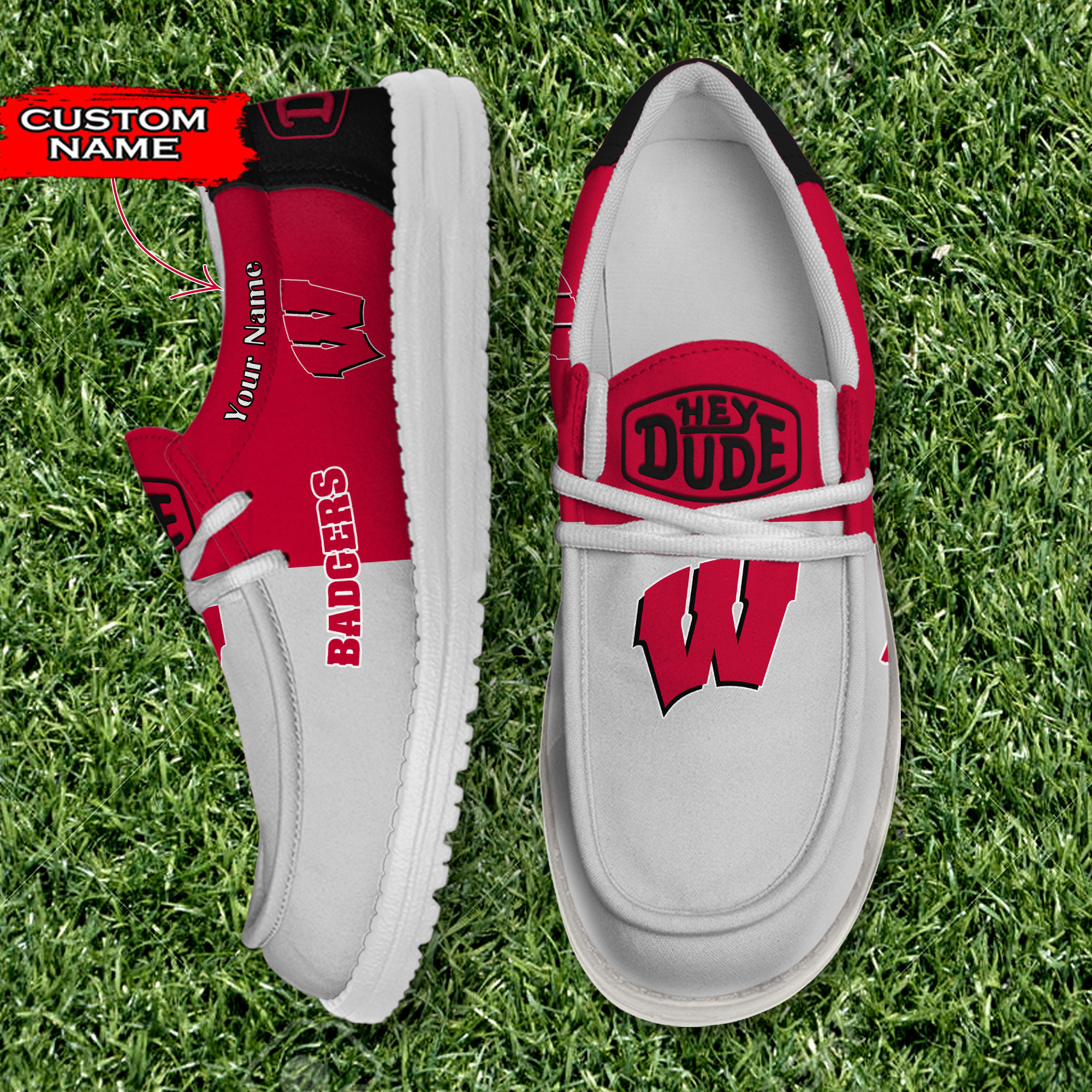 Wisconsin Badgers Personalized Hey Dude Shoes For Men And Women ST11223