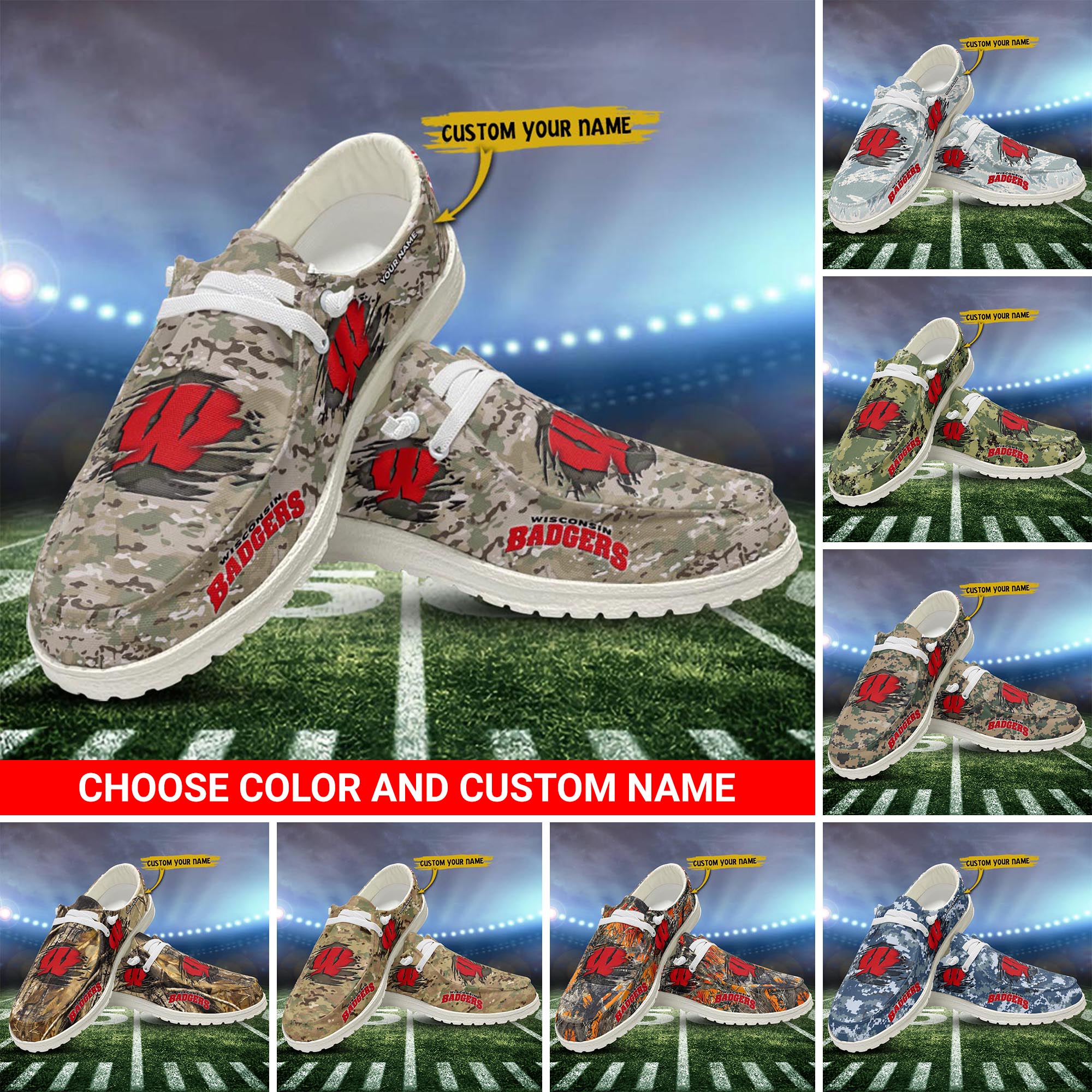 Wisconsin Badgers Personalized Hey Dude Shoes For Men And Women ST11555