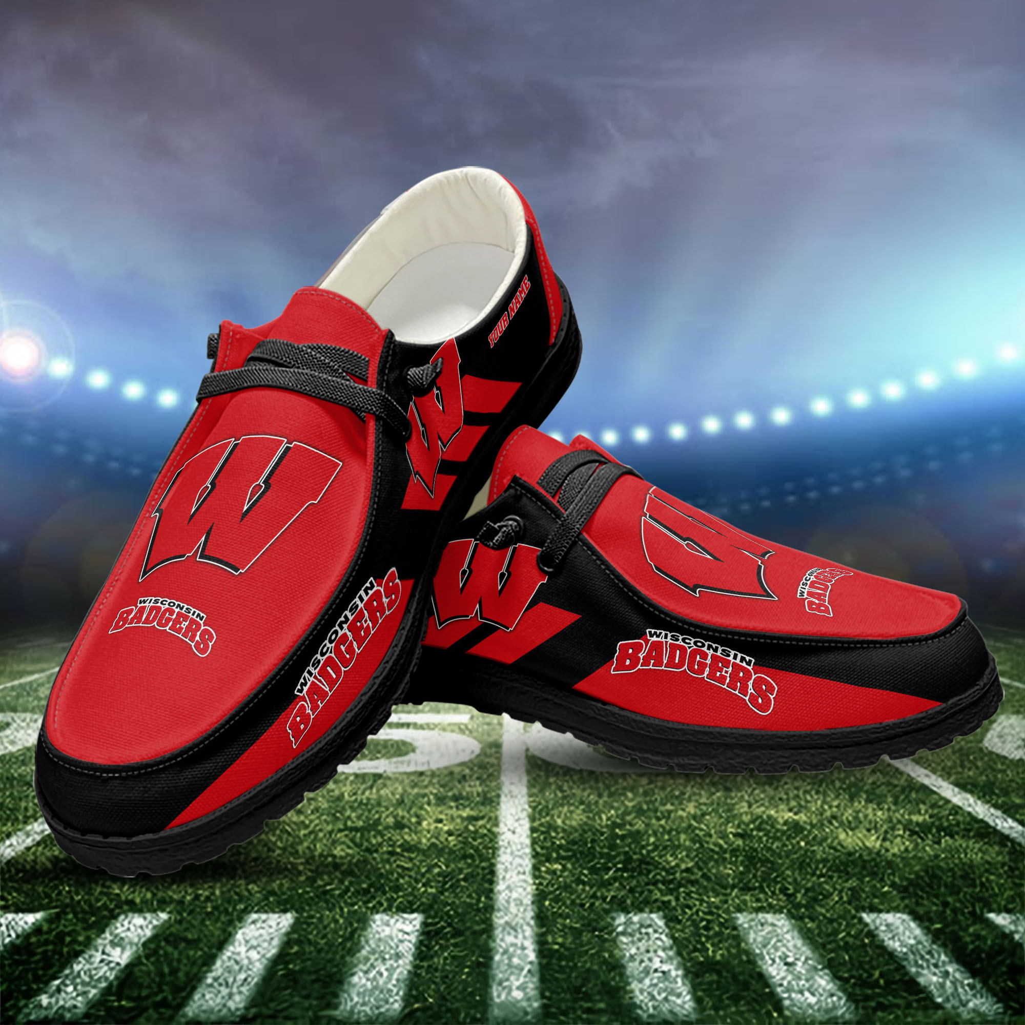 Wisconsin Badgers Personalized Hey Dude Shoes For Men And Women ST11558
