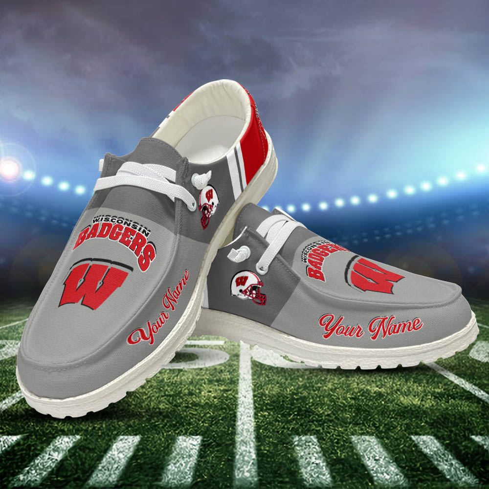 Wisconsin Badgers Personalized Hey Dude Shoes For Men And Women ST15283