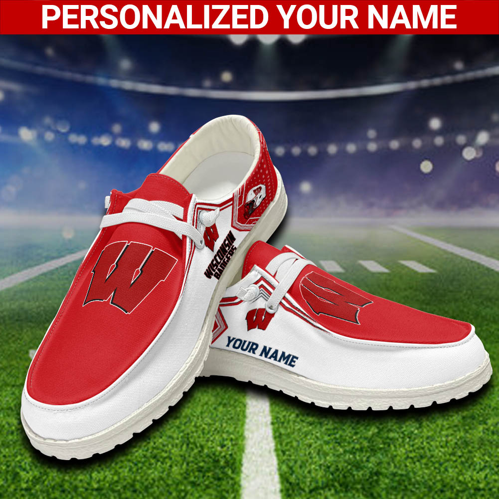 Wisconsin Badgers Personalized Hey Dude Shoes For Men And Women ST15393