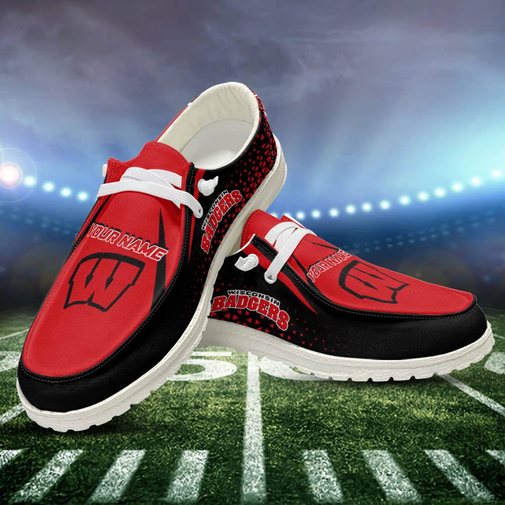 Wisconsin Badgers Personalized Hey Dude Shoes For Men And Women ST15444