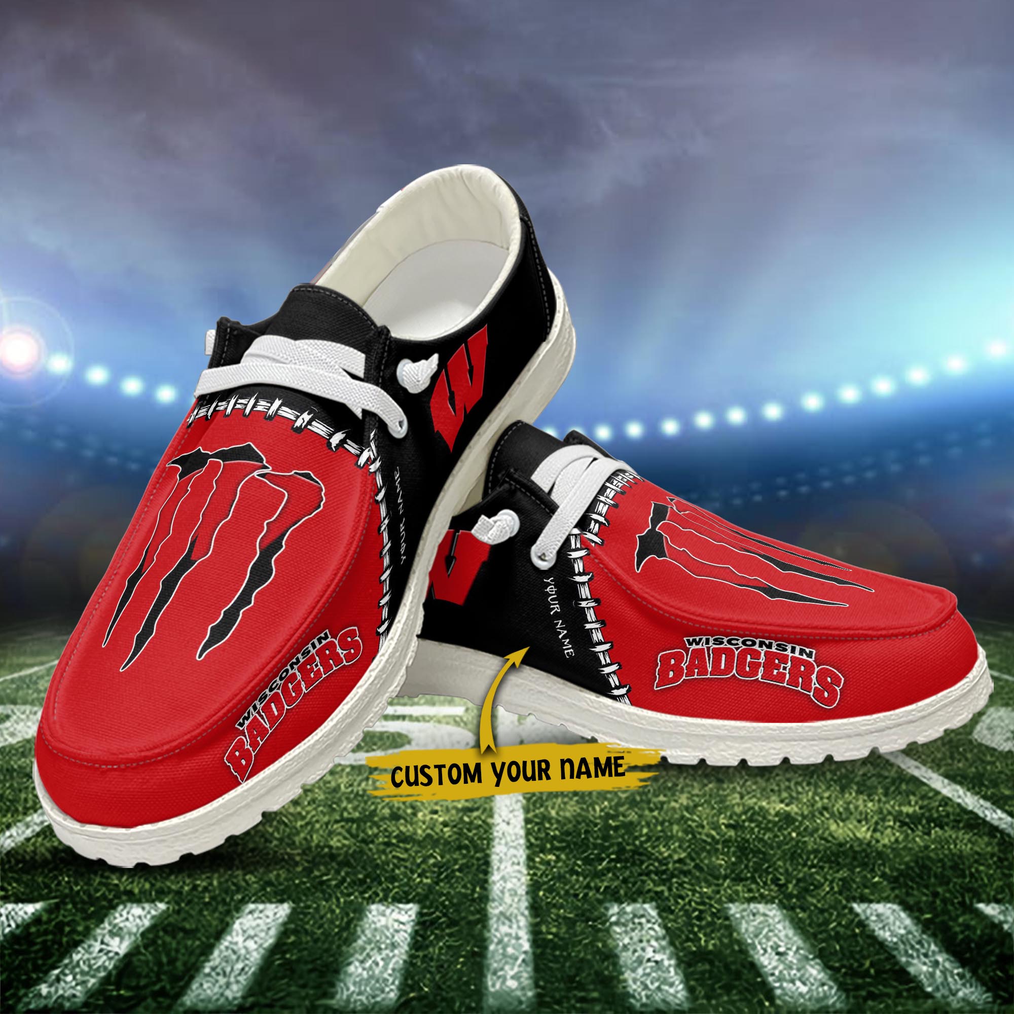Wisconsin Badgers Personalized Hey Dude Shoes For Men And Women ST15625
