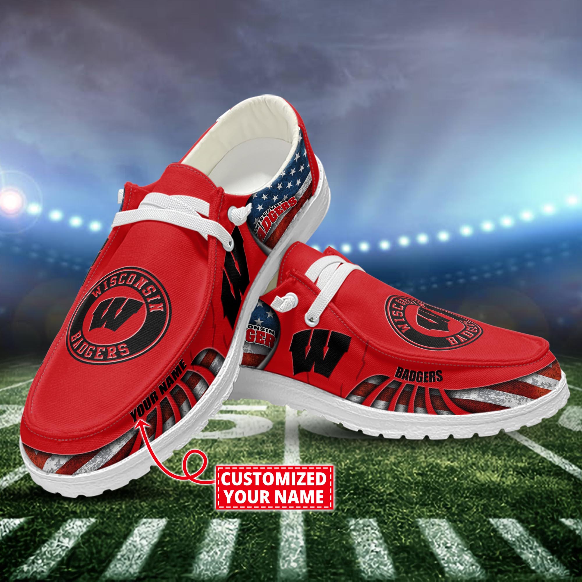 Wisconsin Badgers Personalized Hey Dude Shoes For Men And Women ST15778