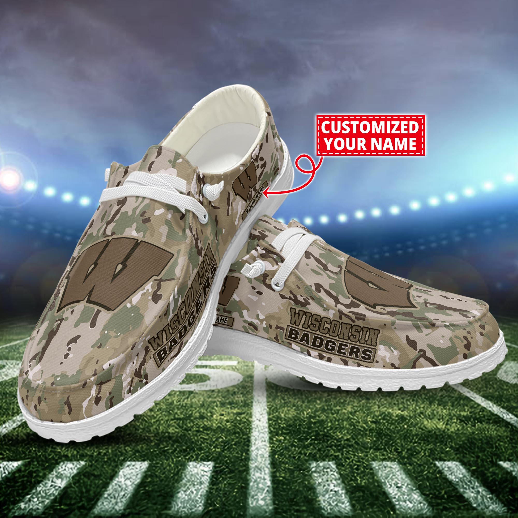 Wisconsin Badgers Personalized Hey Dude Shoes For Men And Women ST15910