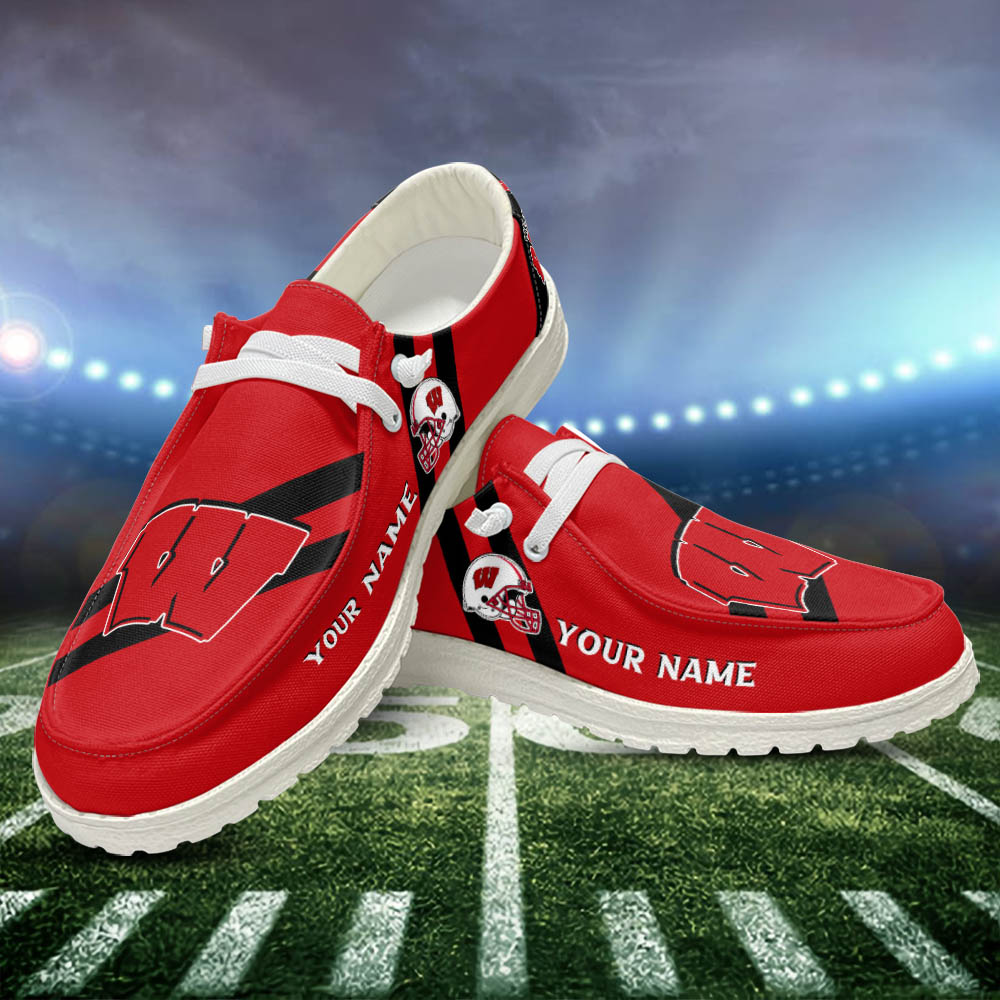 Wisconsin Badgers Personalized Hey Dude Shoes For Men And Women ST16192
