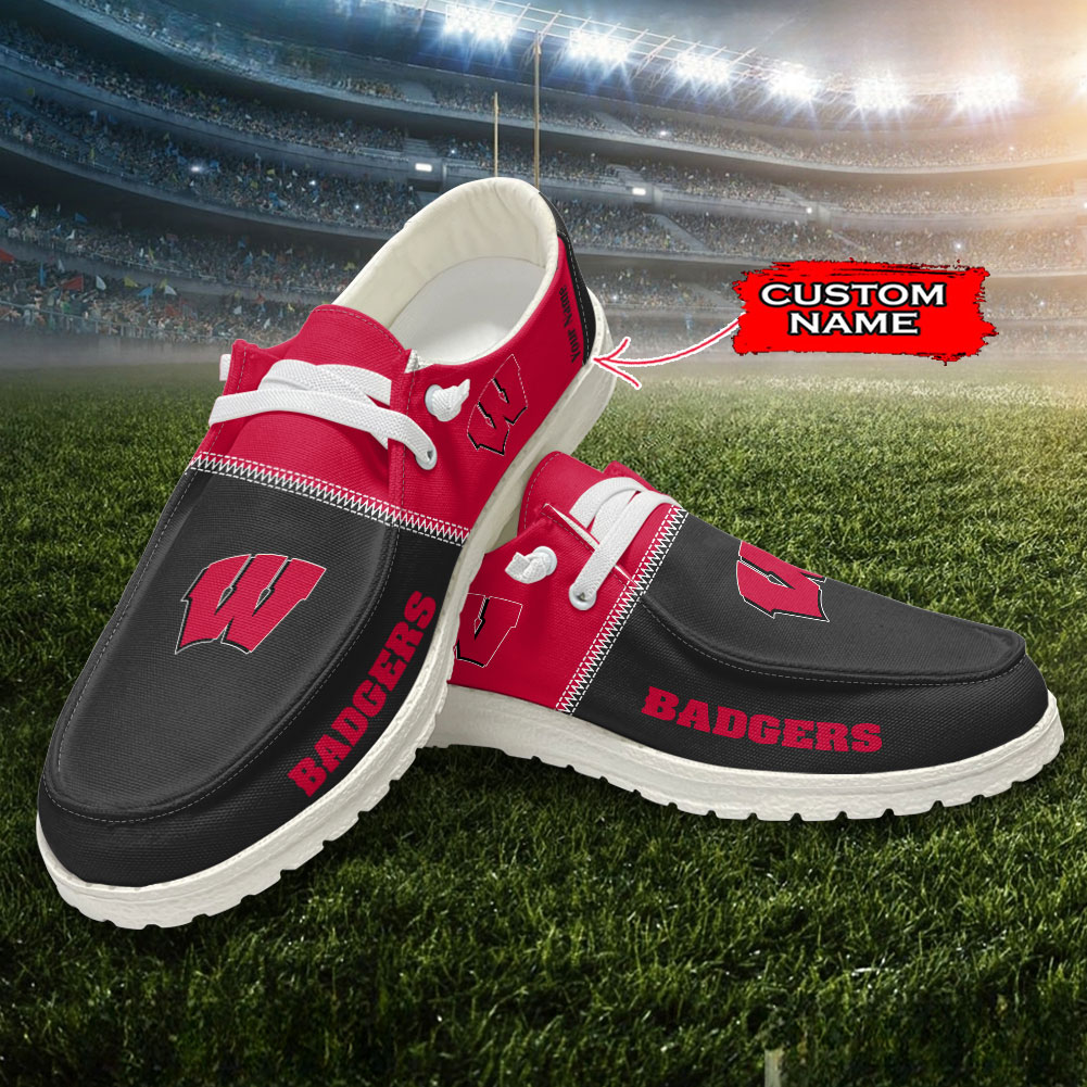 Wisconsin Badgers Personalized Hey Dude Shoes For Men And Women ST16226