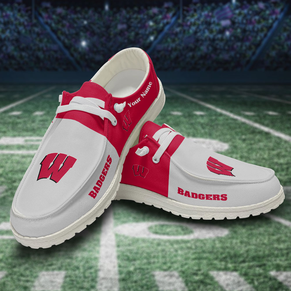 Wisconsin Badgers Personalized Hey Dude Shoes For Men And Women ST16351