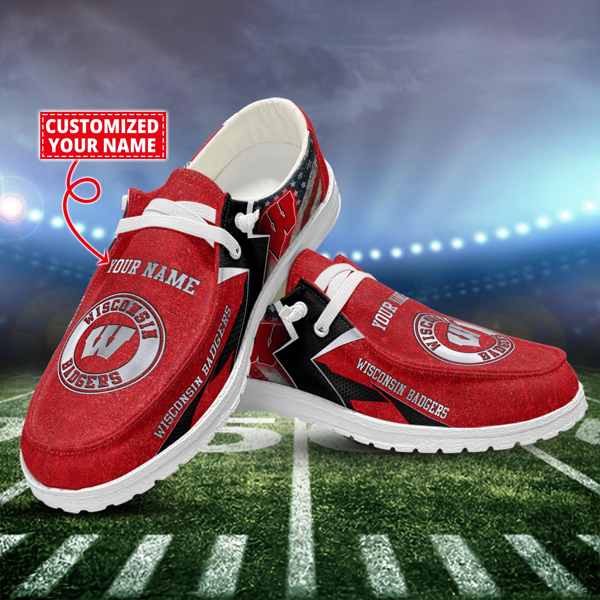 Wisconsin Badgers Personalized Hey Dude Shoes For Men And Women ST1854