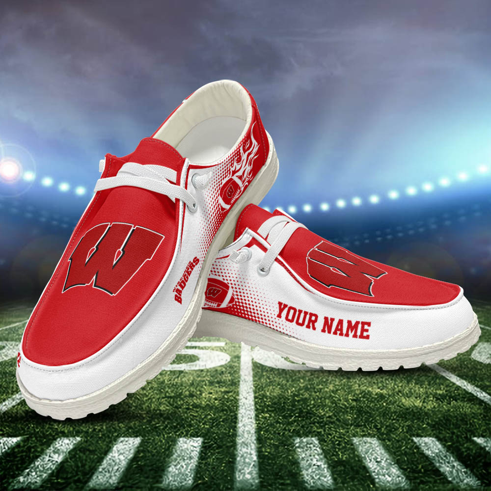 Wisconsin Badgers Personalized Hey Dude Shoes For Men And Women ST3443