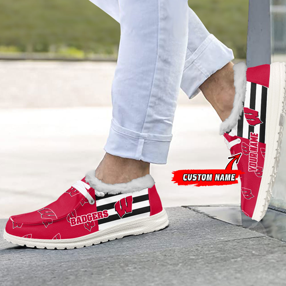 Wisconsin Badgers Personalized Hey Dude Shoes For Men And Women ST3876