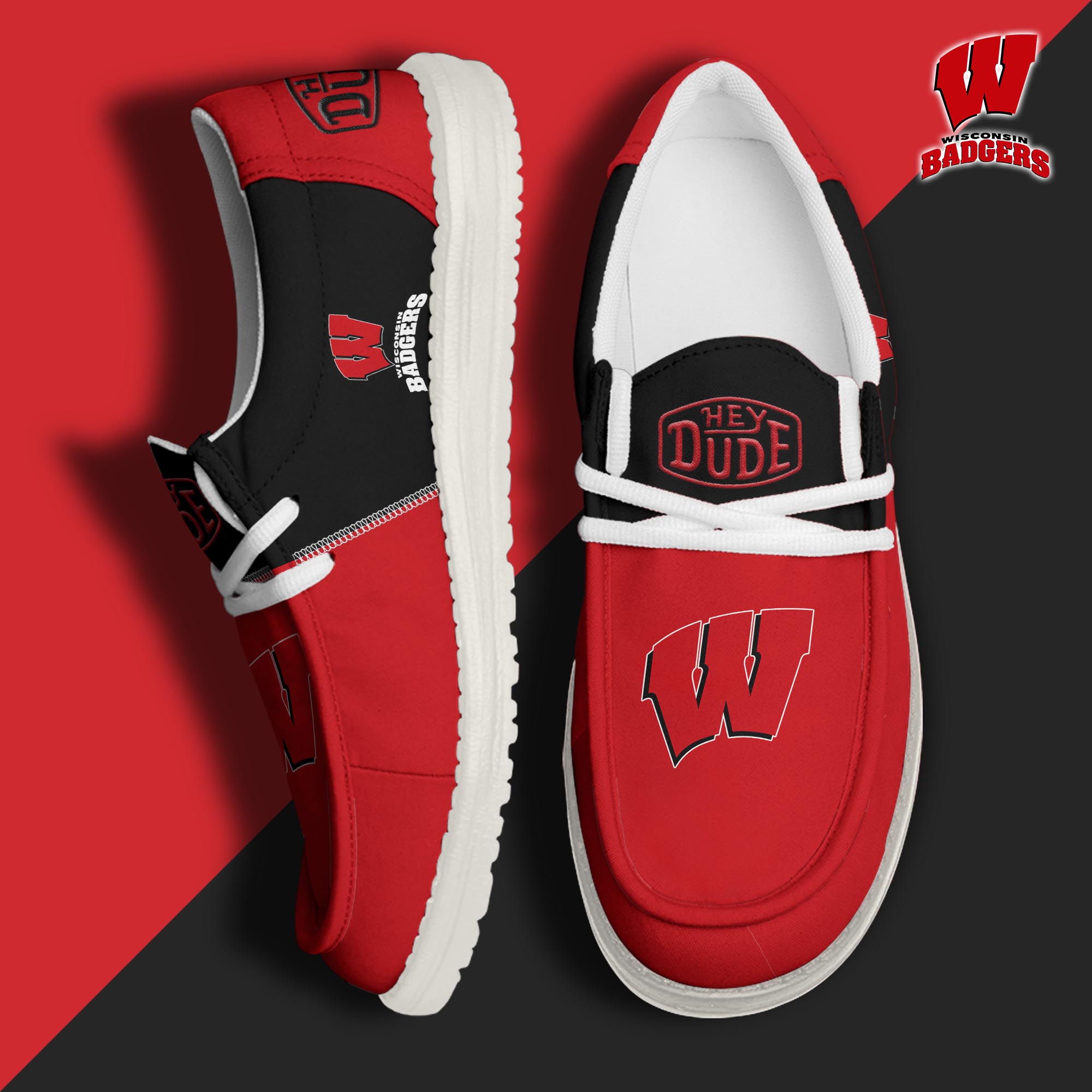 Wisconsin Badgers Personalized Hey Dude Shoes For Men And Women ST4581