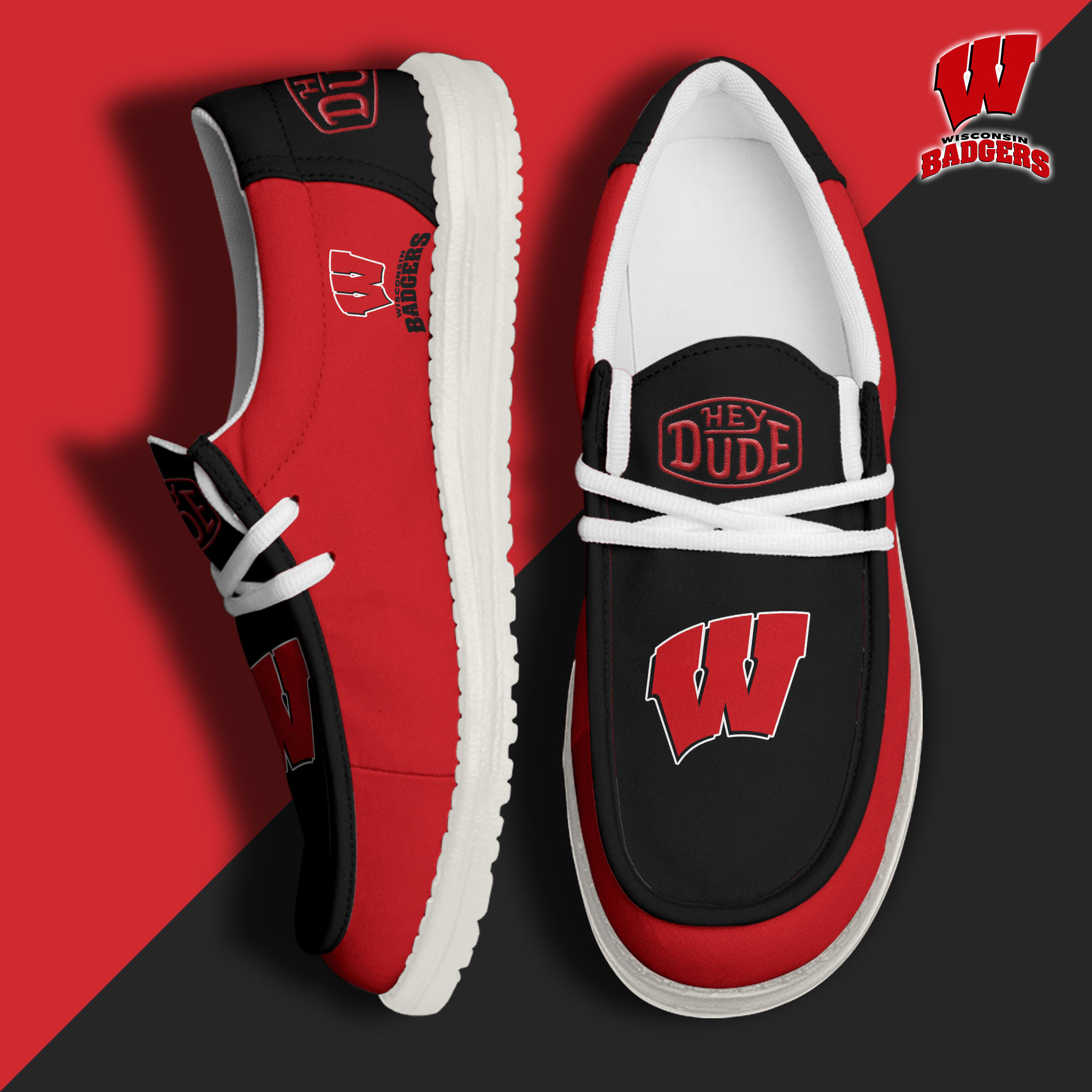 Wisconsin Badgers Personalized Hey Dude Shoes For Men And Women ST4650