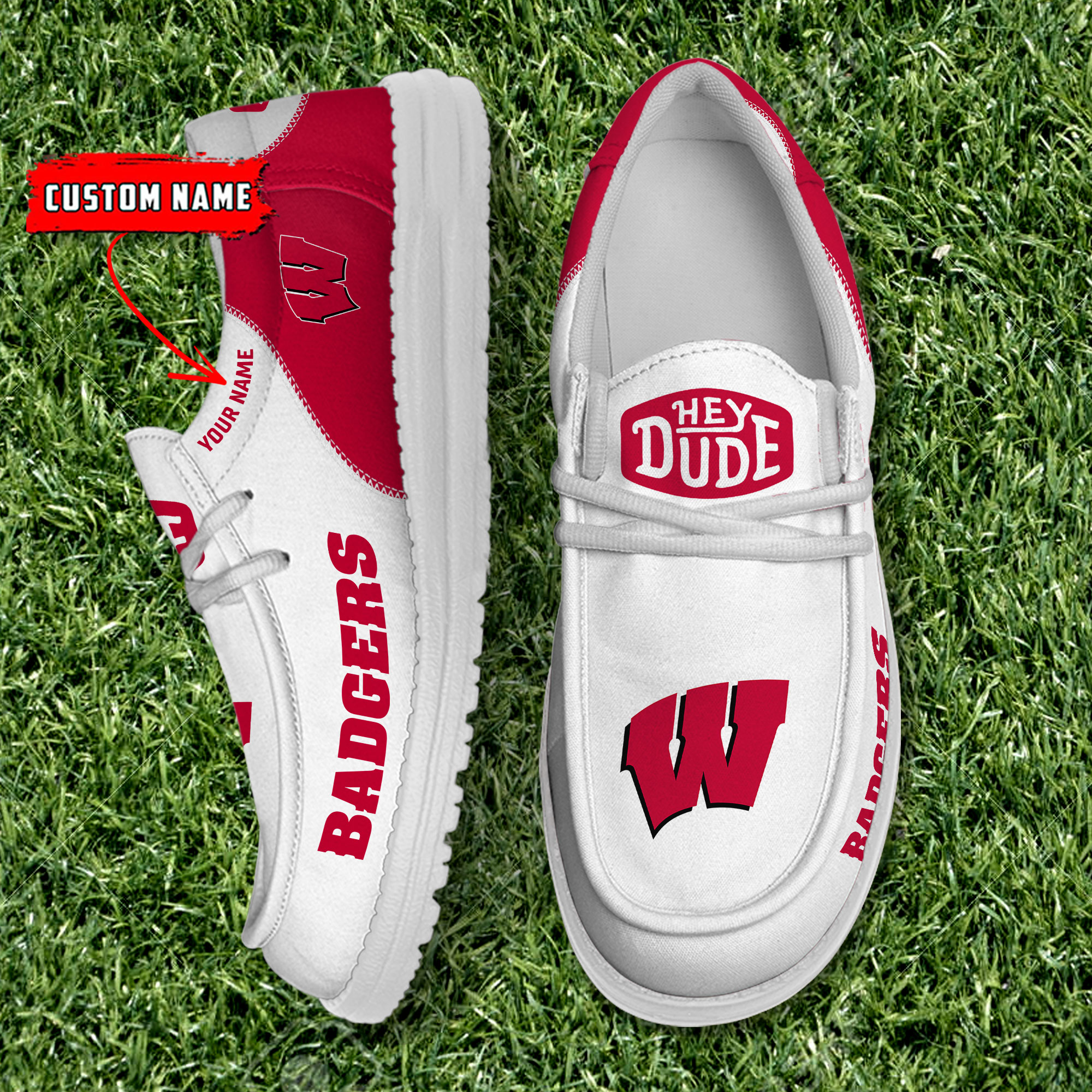 Wisconsin Badgers Personalized Hey Dude Shoes For Men And Women ST5211