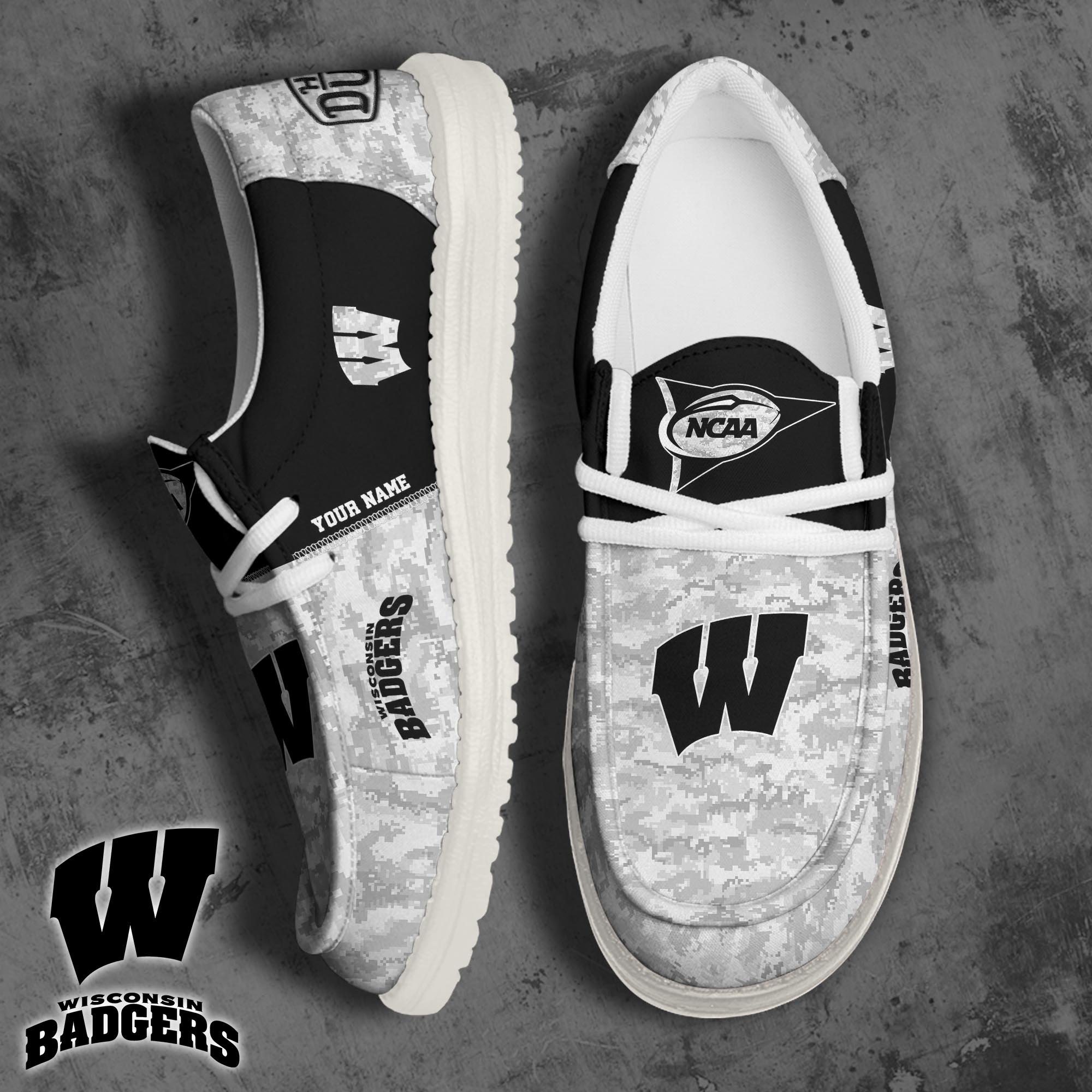 Wisconsin Badgers Personalized Hey Dude Shoes For Men And Women ST6393