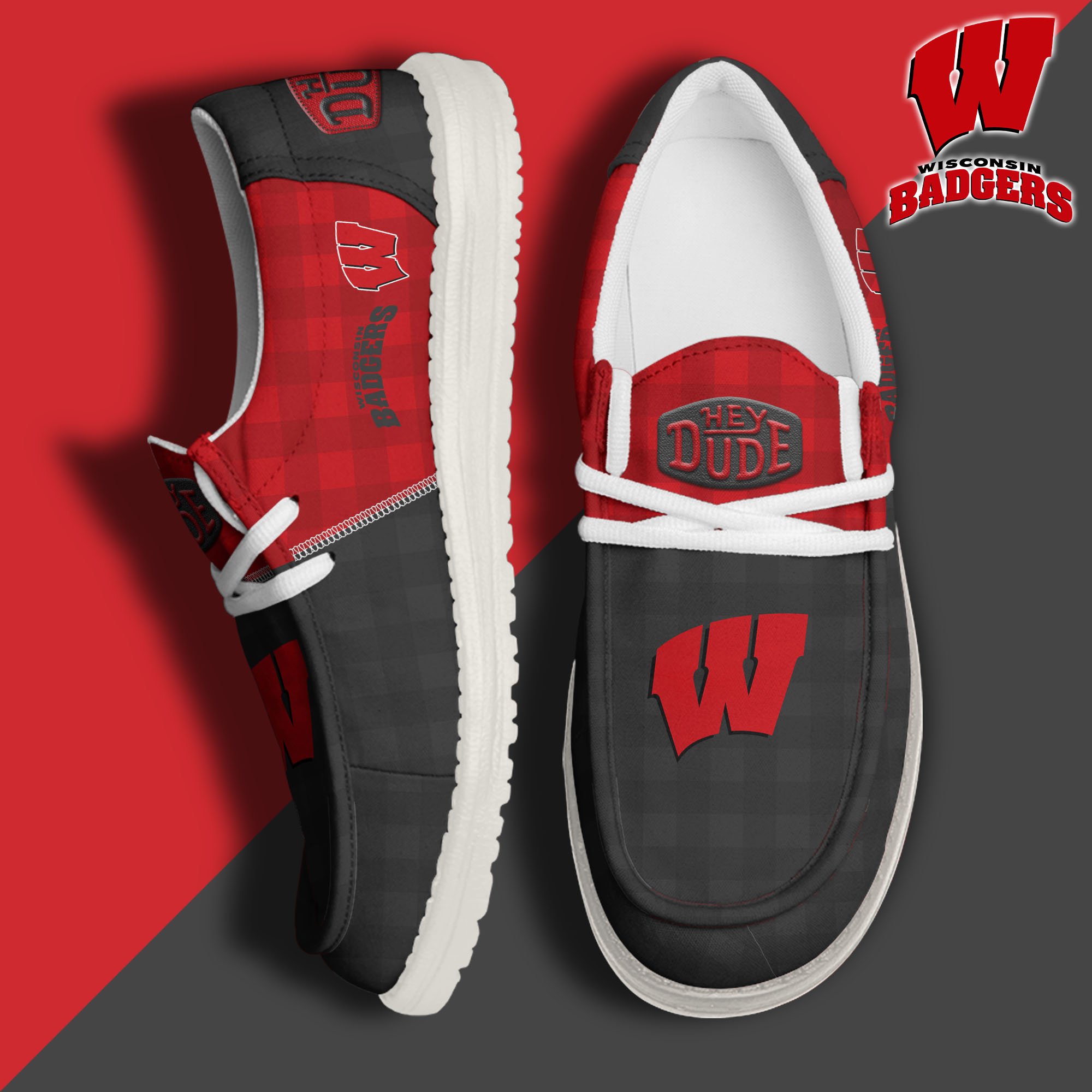 Wisconsin Badgers Personalized Hey Dude Shoes For Men And Women ST6609