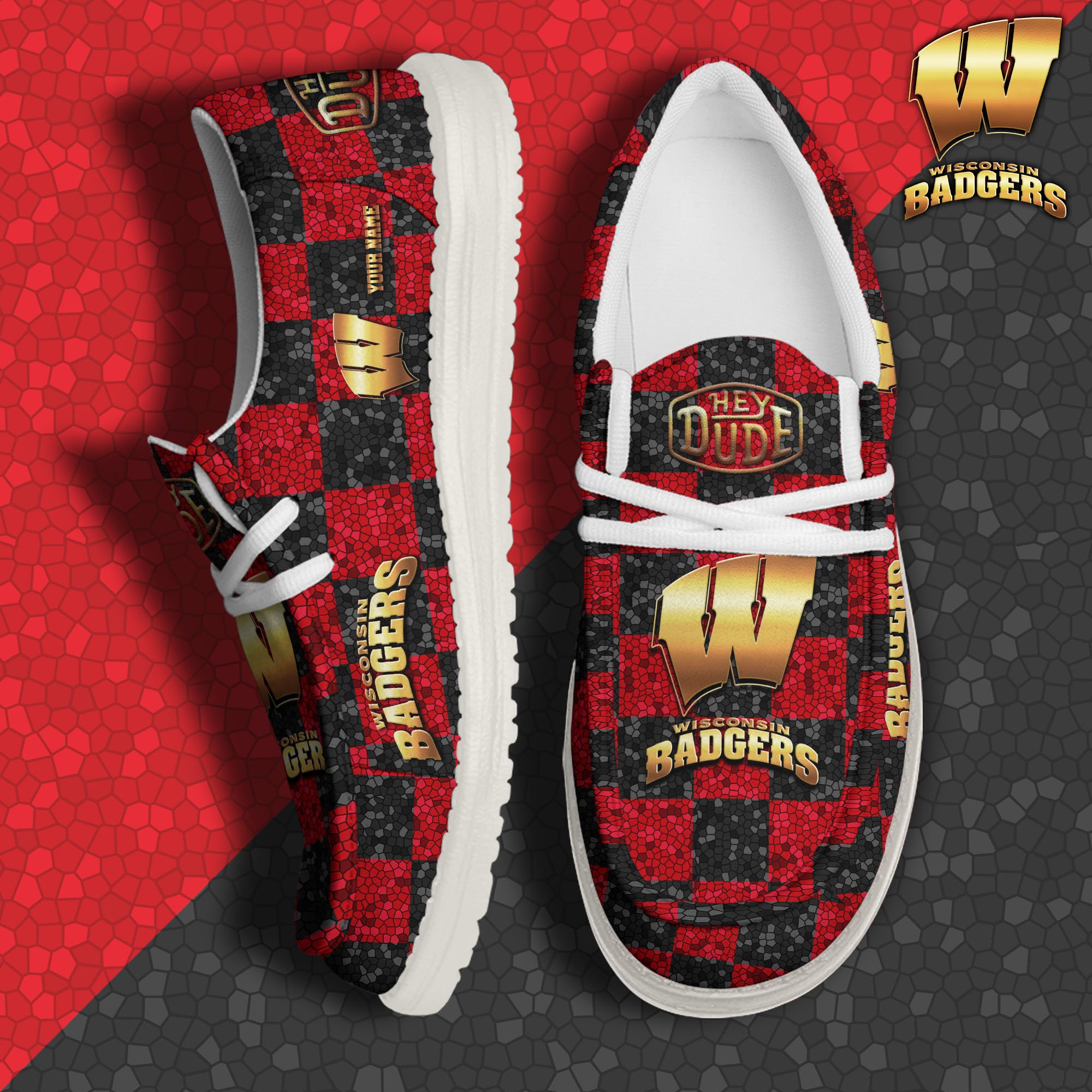 Wisconsin Badgers Personalized Hey Dude Shoes For Men And Women ST6762