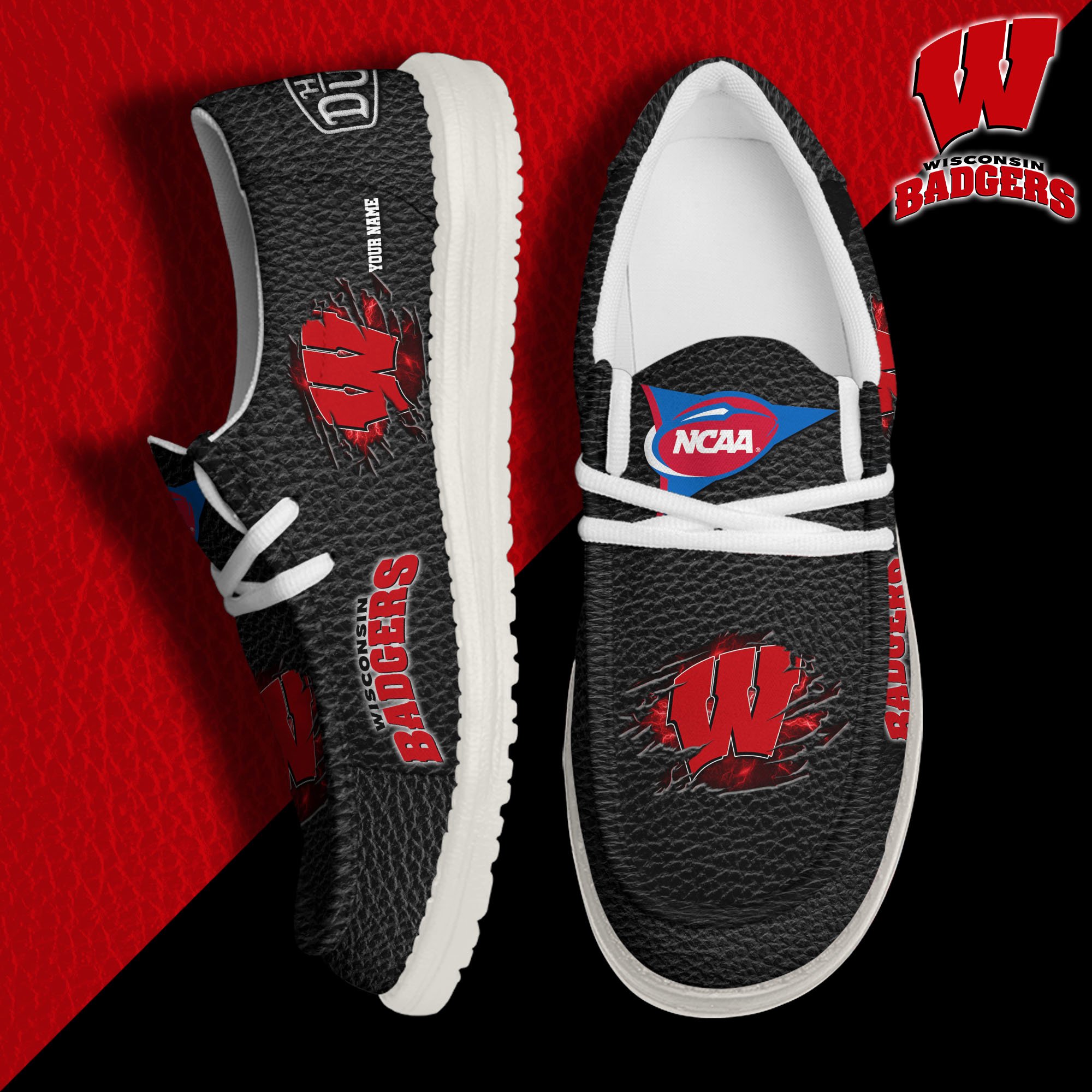 Wisconsin Badgers Personalized Hey Dude Shoes For Men And Women ST6821