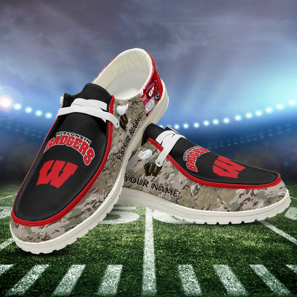 Wisconsin Badgers Personalized Hey Dude Shoes For Men And Women ST8939