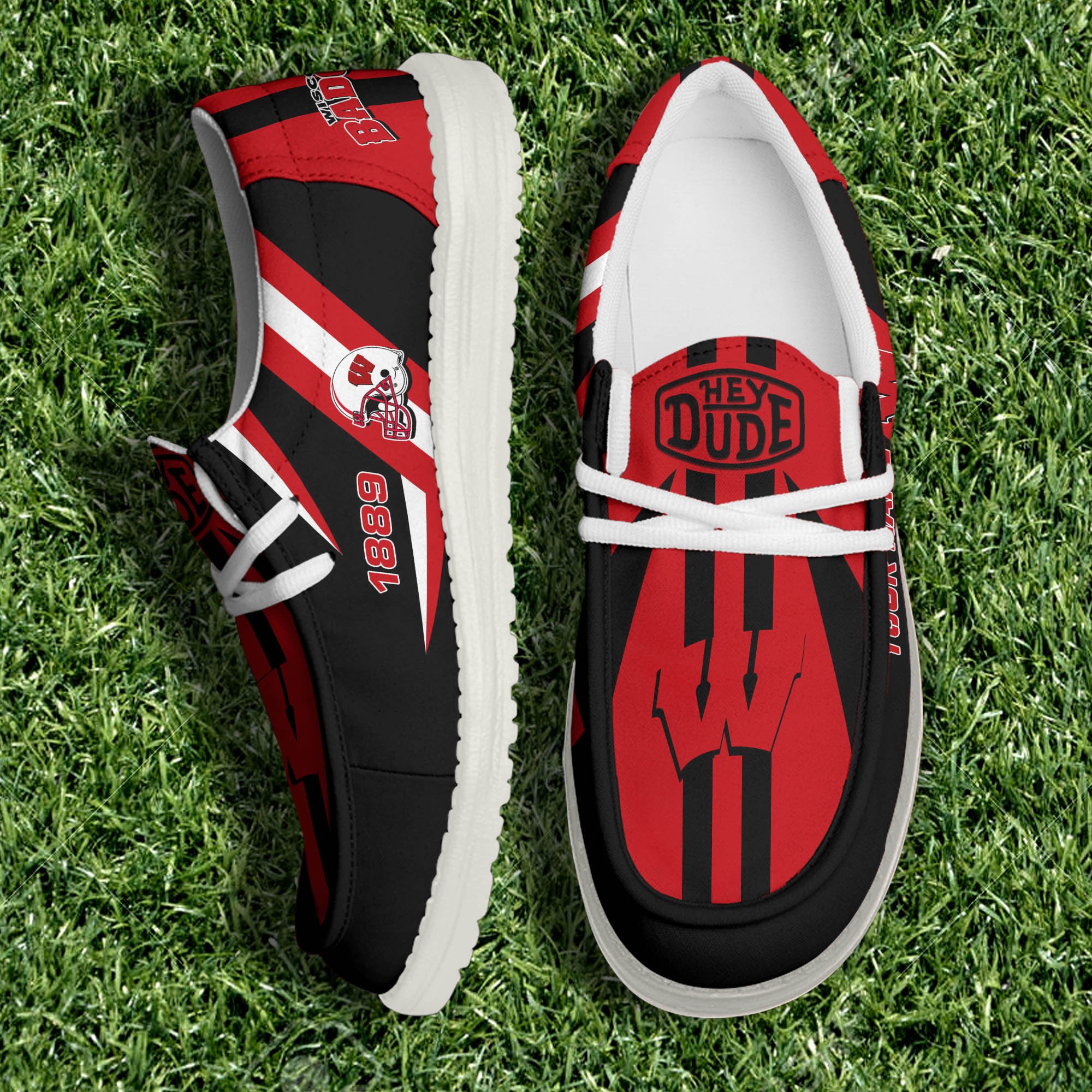 Wisconsin Badgers Personalized Hey Dude Shoes For Men And Women ST9008