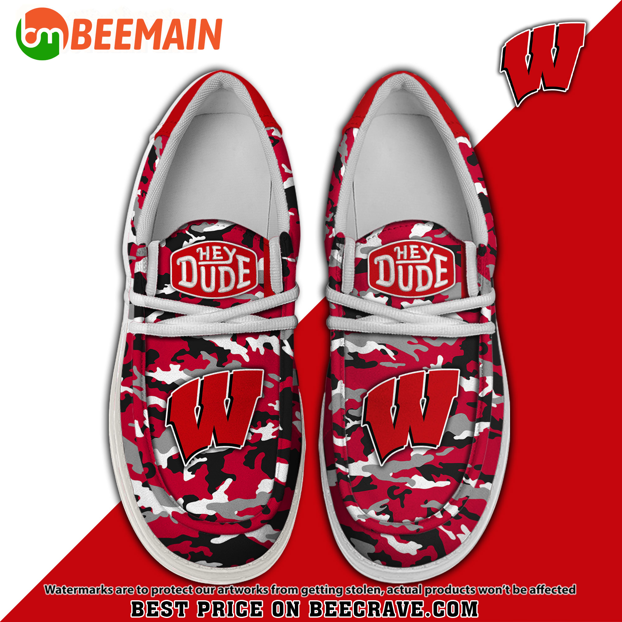 Wisconsin Badgers Personalized Hey Dude Shoes For Men And Women ST9262