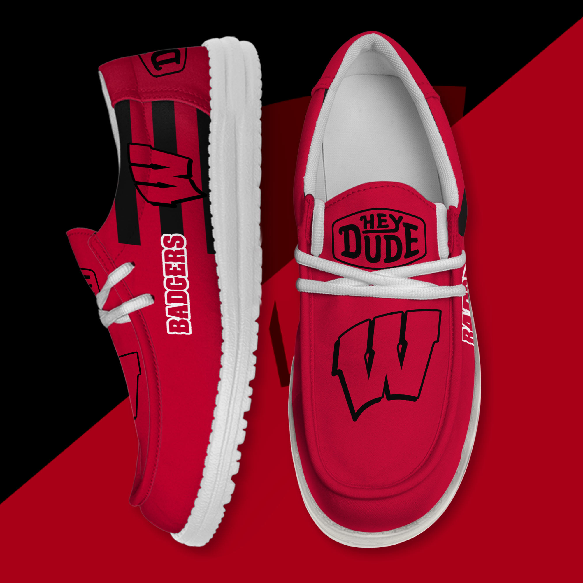 Wisconsin Badgers Personalized Hey Dude Shoes For Men And Women ST9863