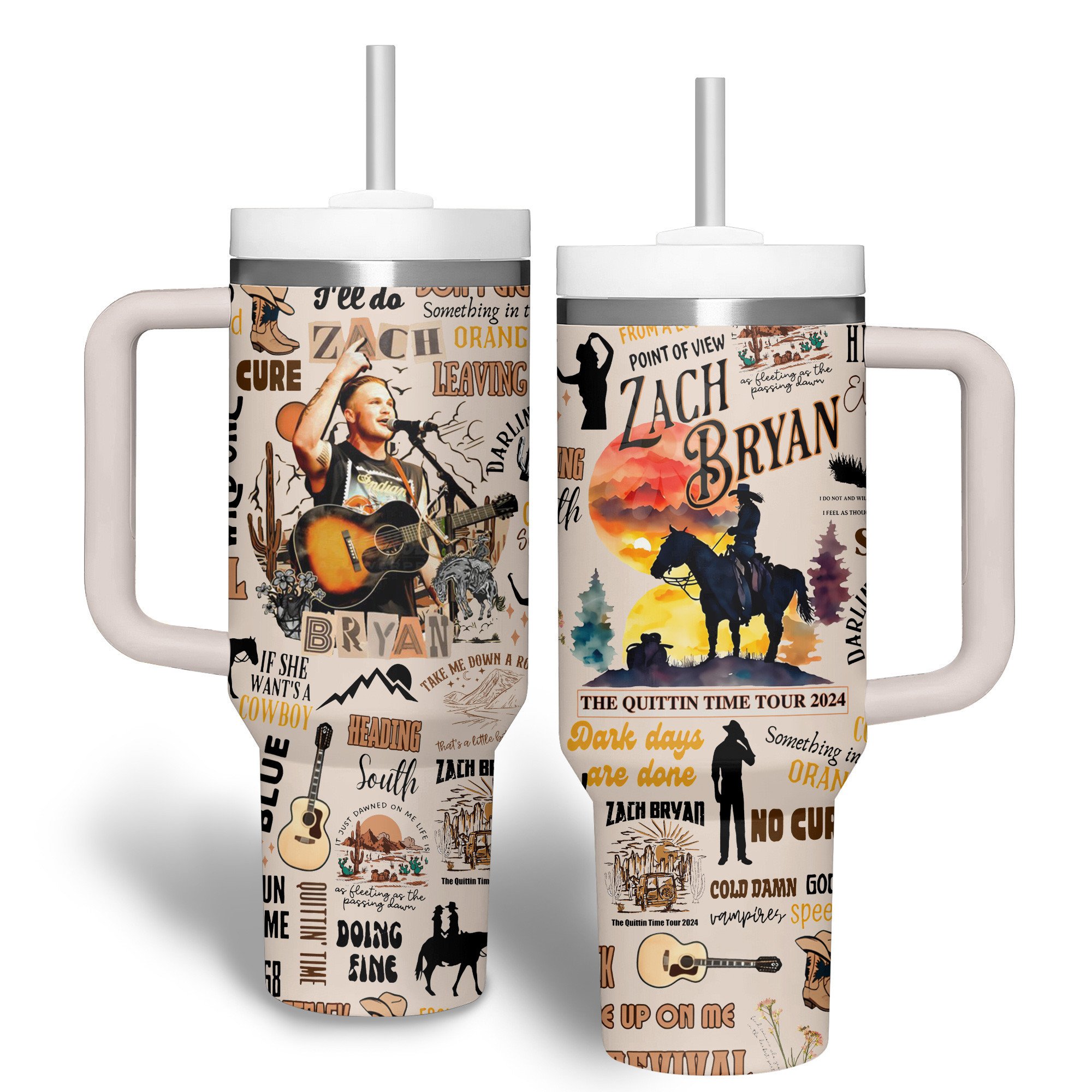 Zach Bryan Music Stanley Tumbler With Handle Personalized Name St9900